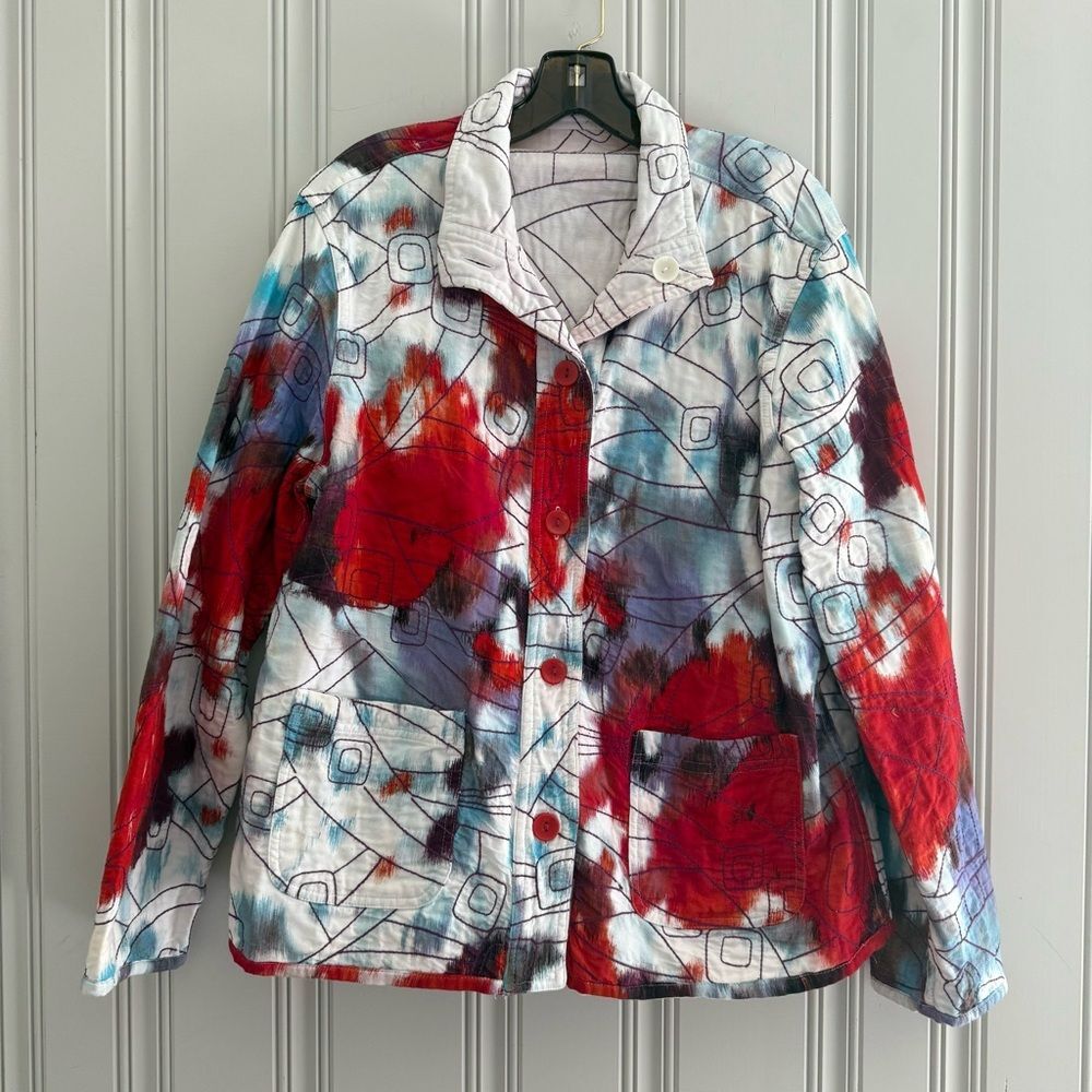 Quilted Red and Blue Women's Jacket